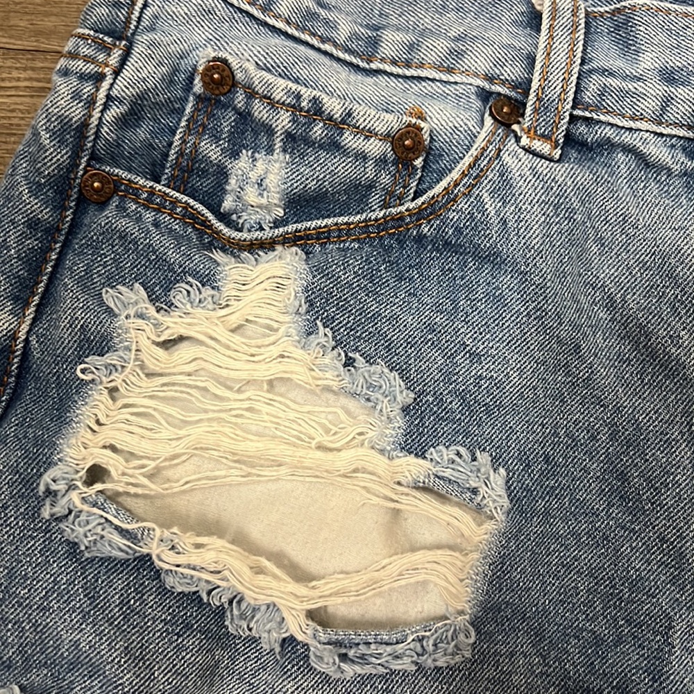 Denim Colab Saltwater Song Distressed Mid Rise Jean Shorts Size 26 - Picture 3 of 11
